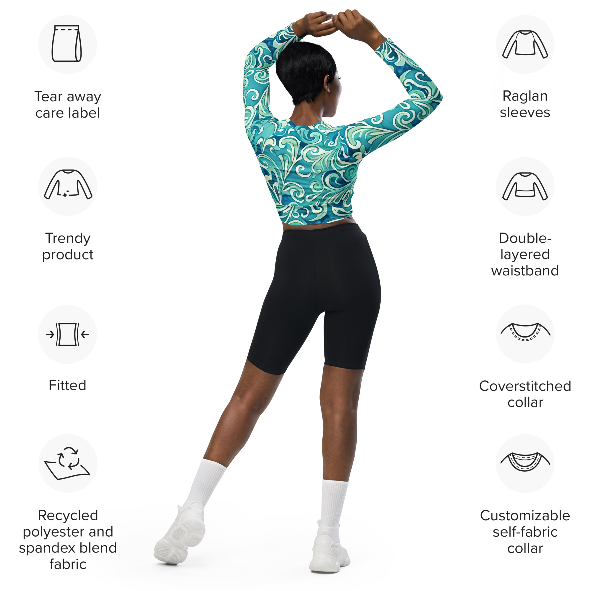 Recycled long-sleeve crop top - Image 3