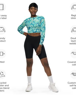 Recycled long-sleeve crop top