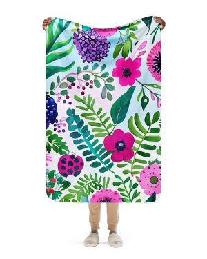 Floral Sherpa blanket